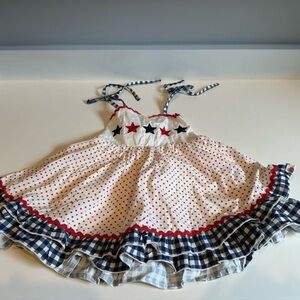 Cheeky plum, American red white and blue star dress size 4T